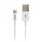 Кабель USB 2.0 - Lightning, для Apple iPhone/iPod/iPad, 1м, белый, OLMIO