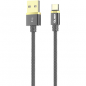 Кабель DELUXE, USB 2.0 - Type-C, 1м, 2.1A, серый, OLMIO
