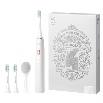 Электрическая зубная щетка Xiaomi Soocas X3U Limited Edition с насадкой для лица (Белый)