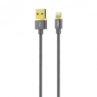 Кабель DELUXE, USB 2.0 - lightning, 1м, 2.1A, серый, OLMIO