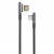 Кабель HANDY, USB 2.0 - Type-C, 1.2м, 2.1A, угловой, двухсторонний, черный, OLMIO