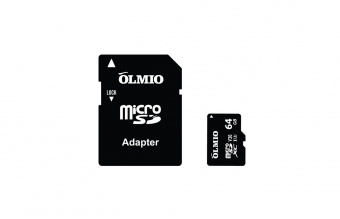 Карта памяти microSDXC 64GB UHS-I U3 V30, c адаптером, OLMIO